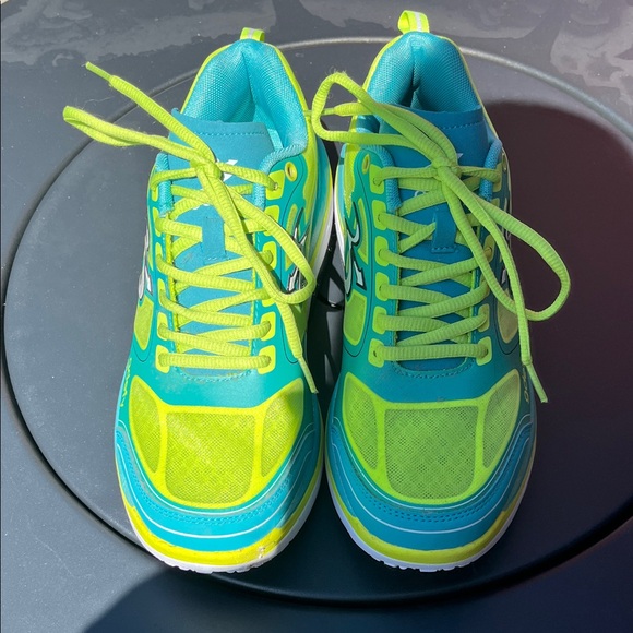 GDefy Gravity Defyer Vibrant Turquoise and Lime Green Athletic Shoes for Women - Picture 2 of 5